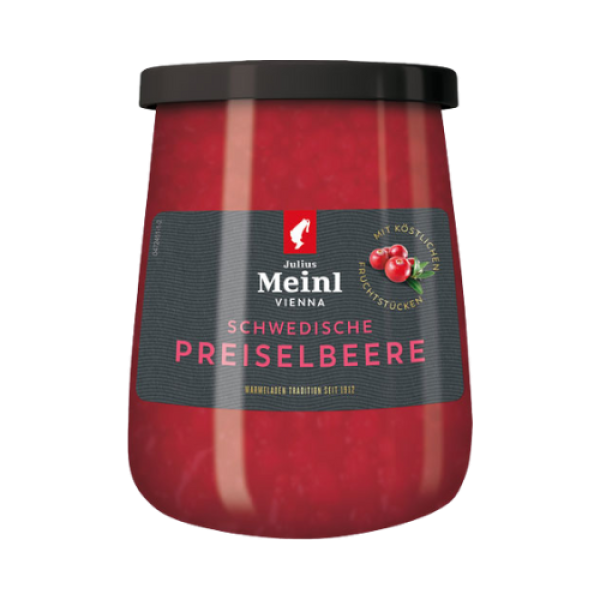 Julius Meinl Schwedische Preiselbeere, mit koestlichen Fruchtstuecken, 350 Grammy